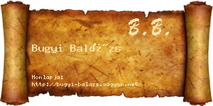 Bugyi Balázs névjegykártya